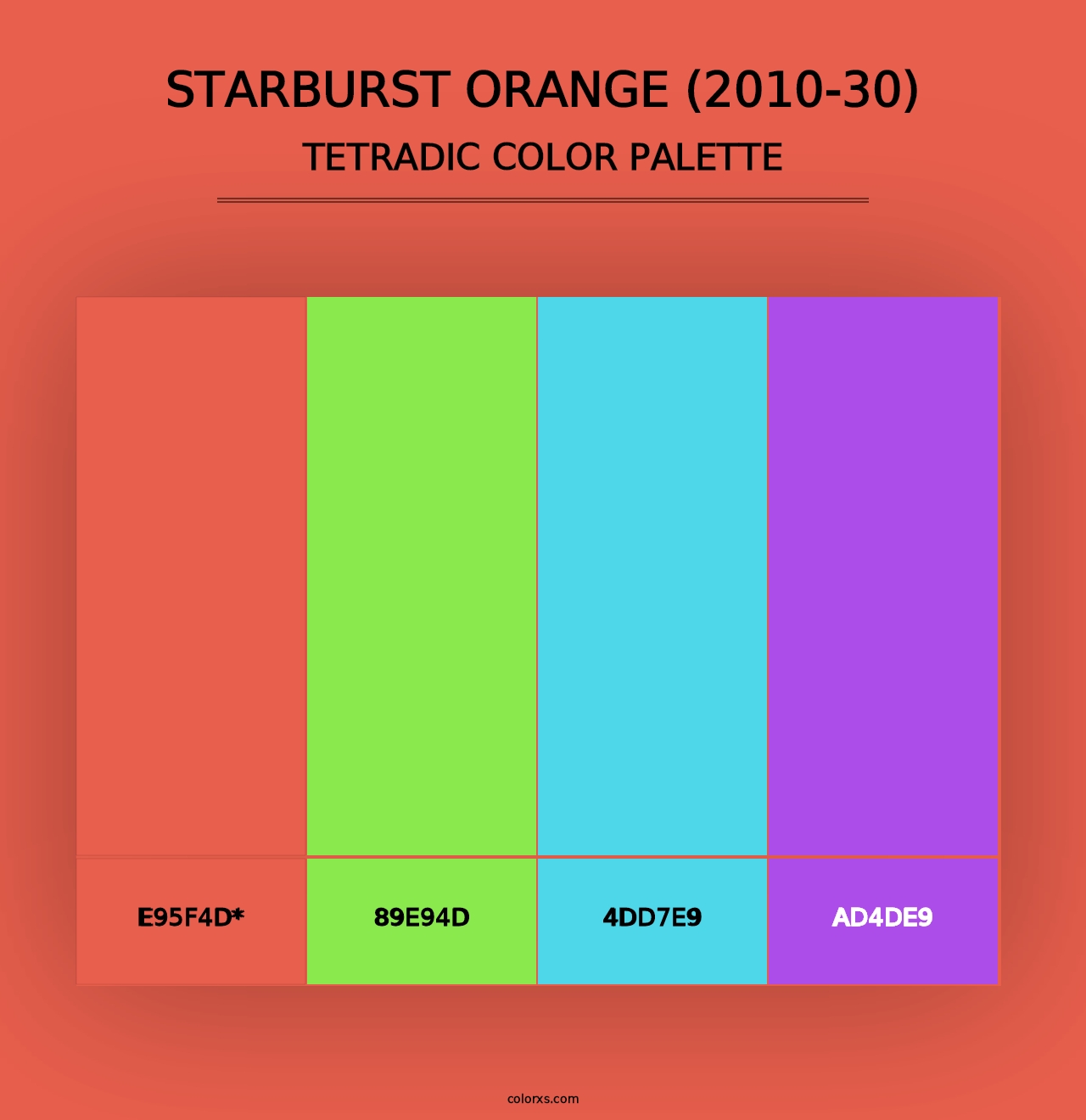 Starburst Orange (2010-30) - Tetradic Color Palette