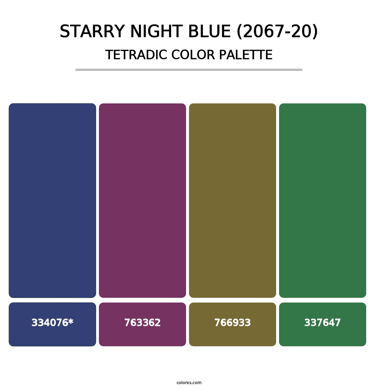 Starry Night Blue (2067-20) - Tetradic Color Palette