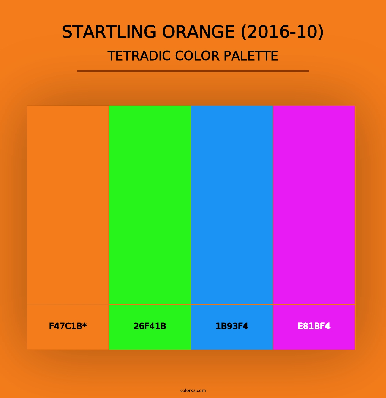 Startling Orange (2016-10) - Tetradic Color Palette