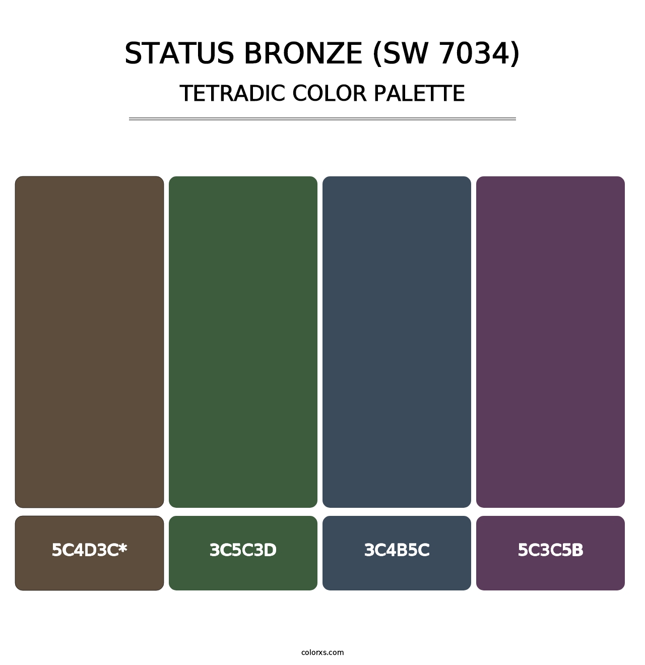 Status Bronze (SW 7034) - Tetradic Color Palette