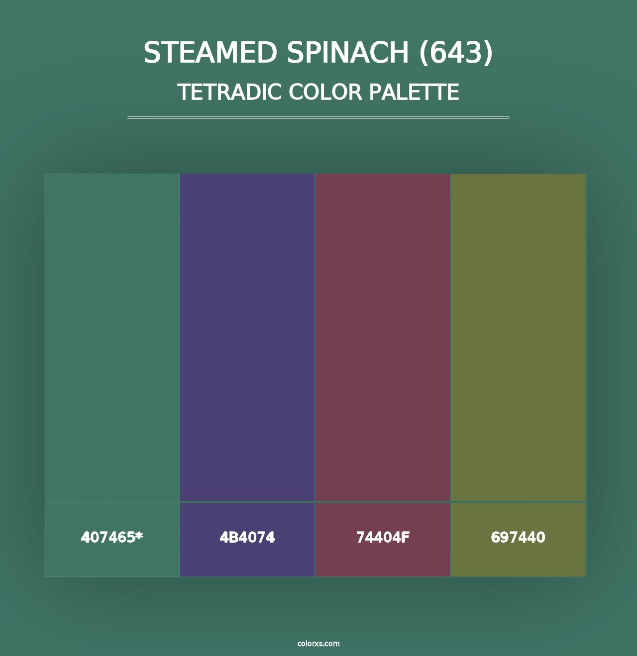 Steamed Spinach (643) - Tetradic Color Palette