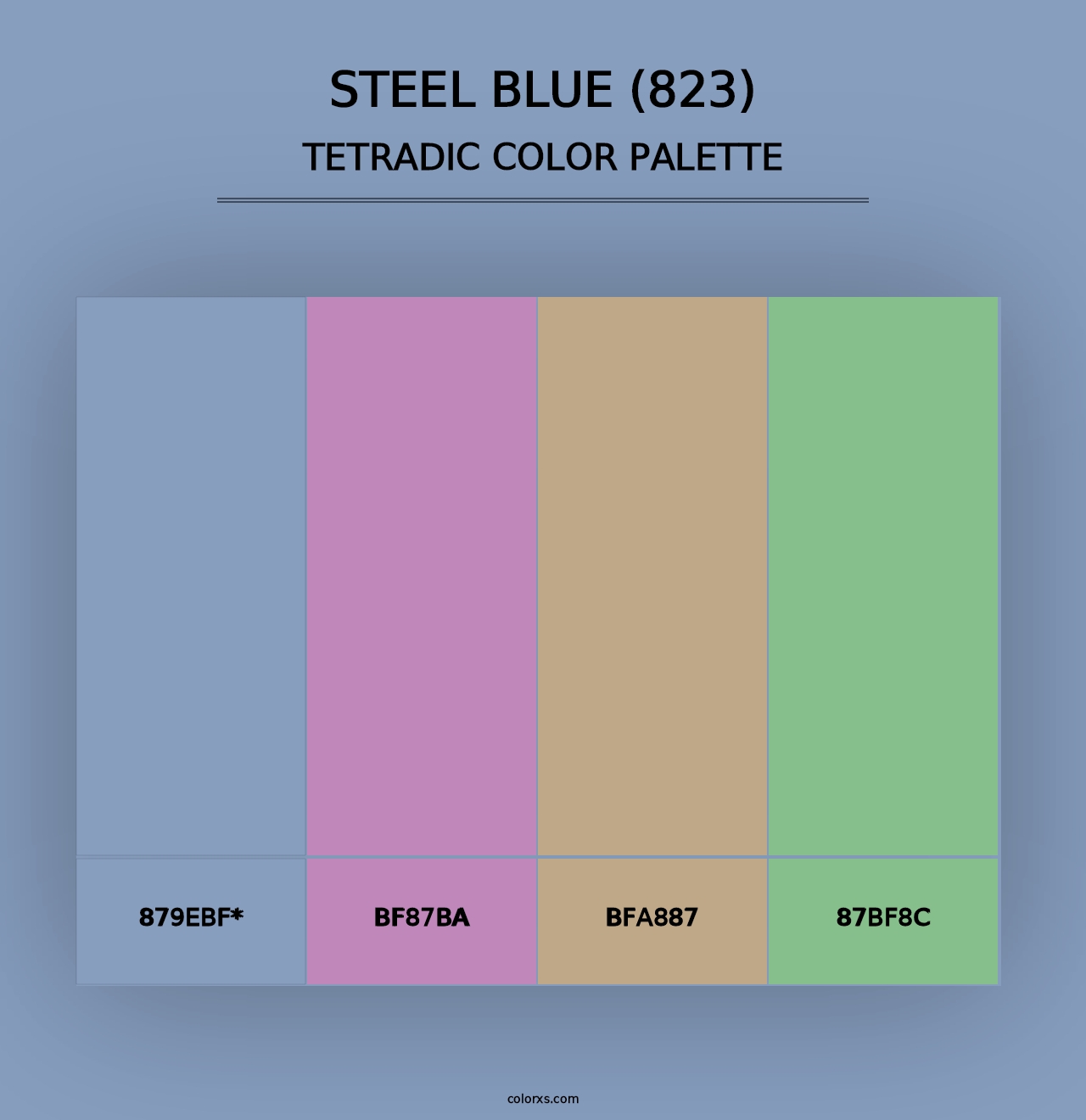 Steel Blue (823) - Tetradic Color Palette