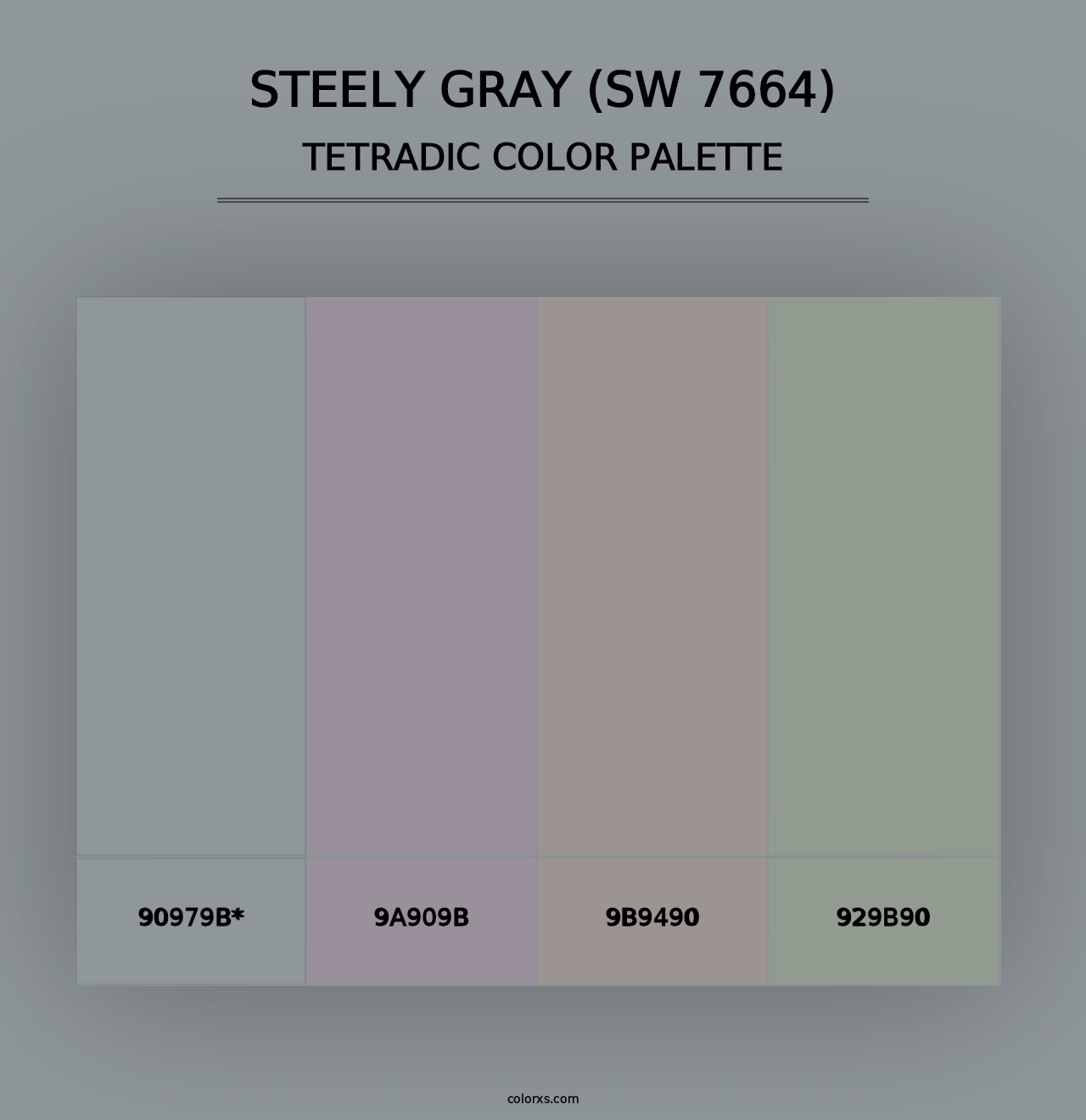 Steely Gray (SW 7664) - Tetradic Color Palette