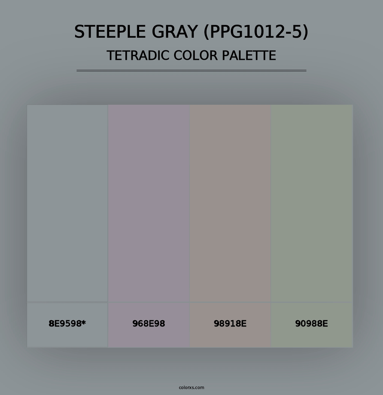 Steeple Gray (PPG1012-5) - Tetradic Color Palette