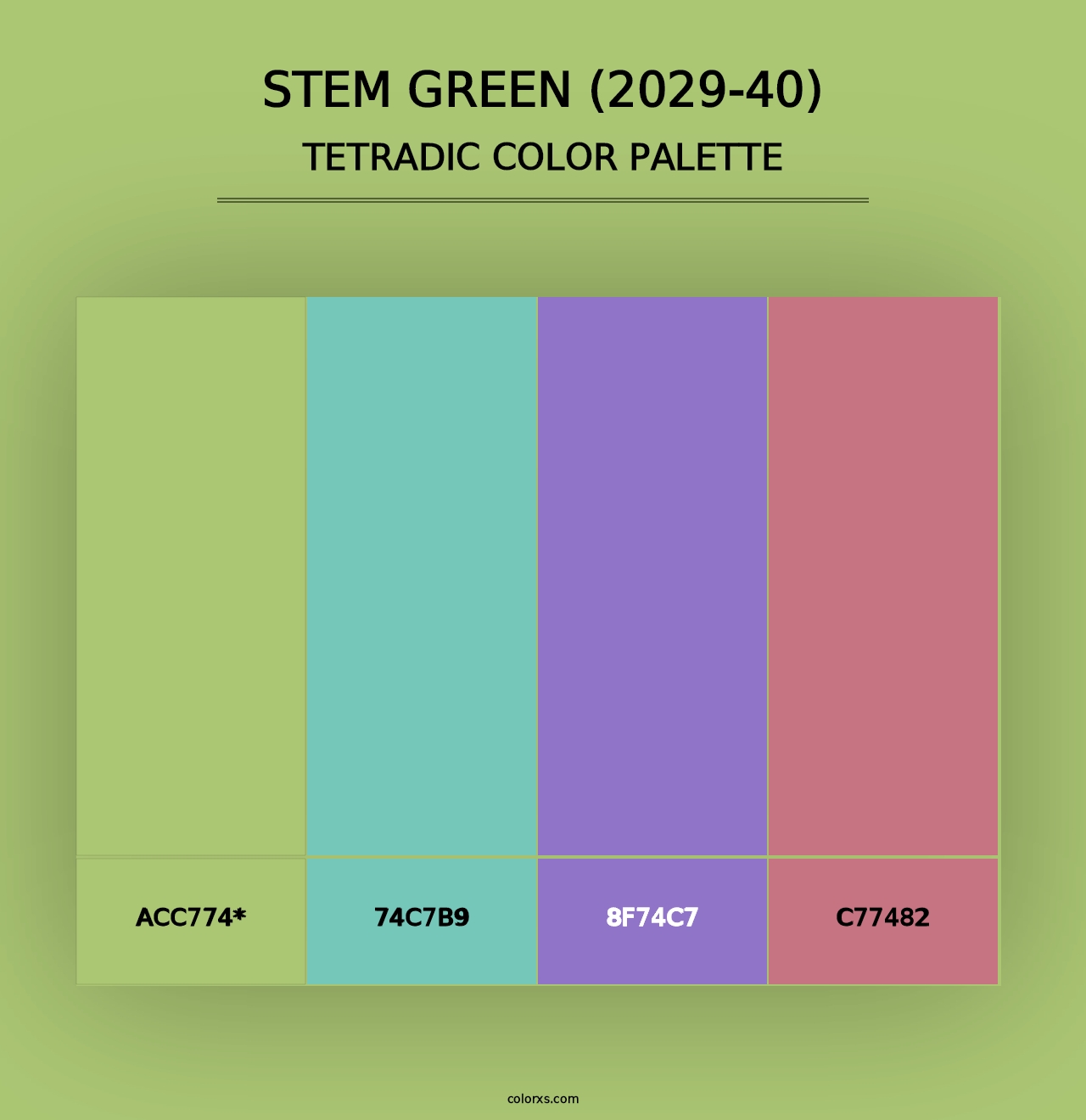 Stem Green (2029-40) - Tetradic Color Palette