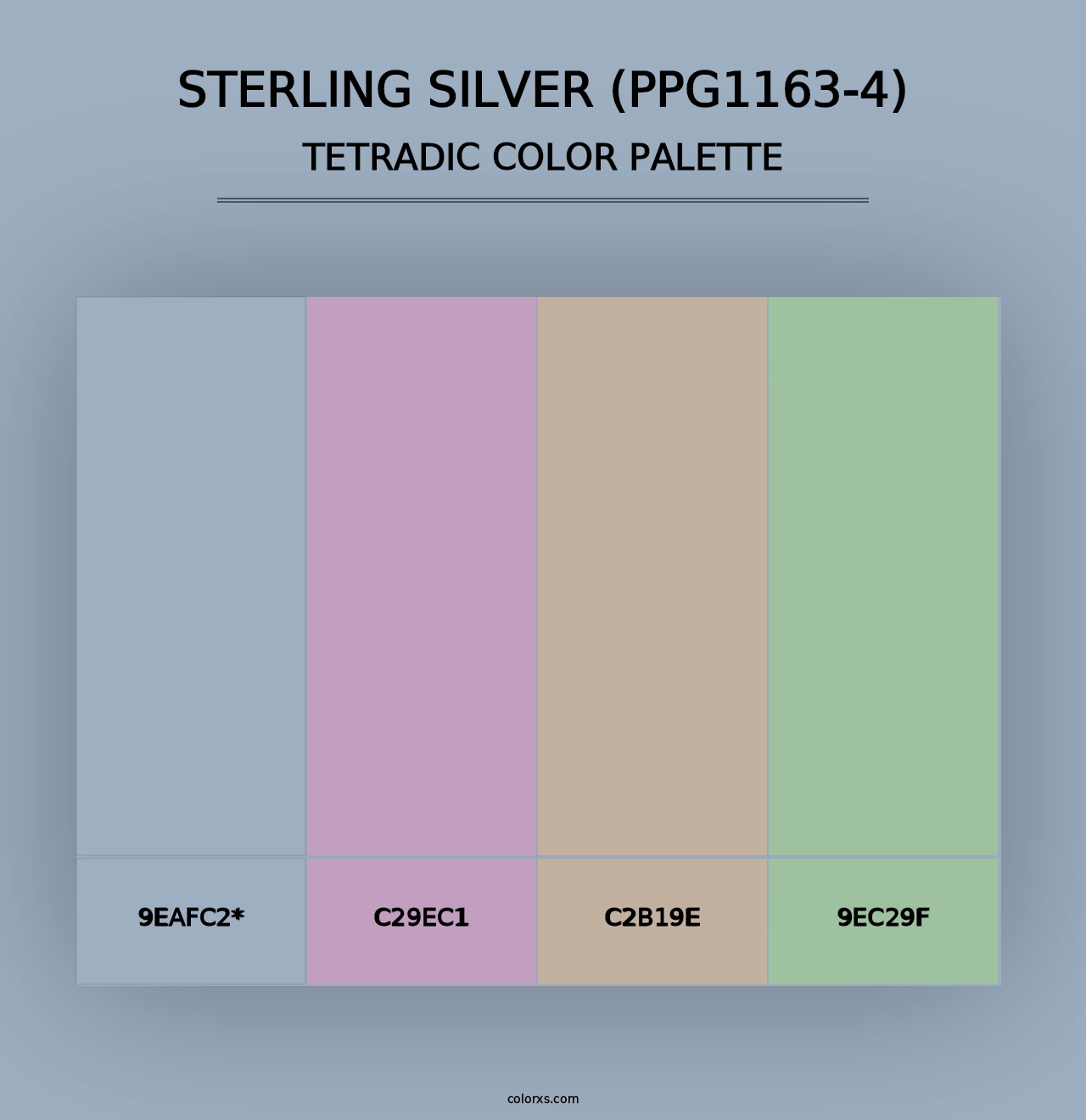 Sterling Silver (PPG1163-4) - Tetradic Color Palette