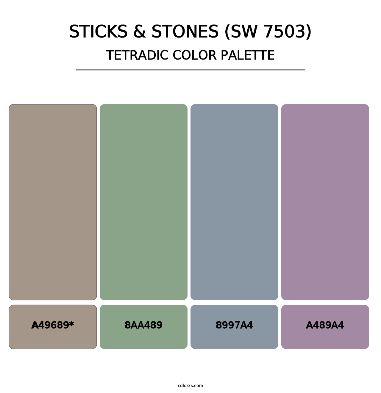 Sticks & Stones (SW 7503) - Tetradic Color Palette