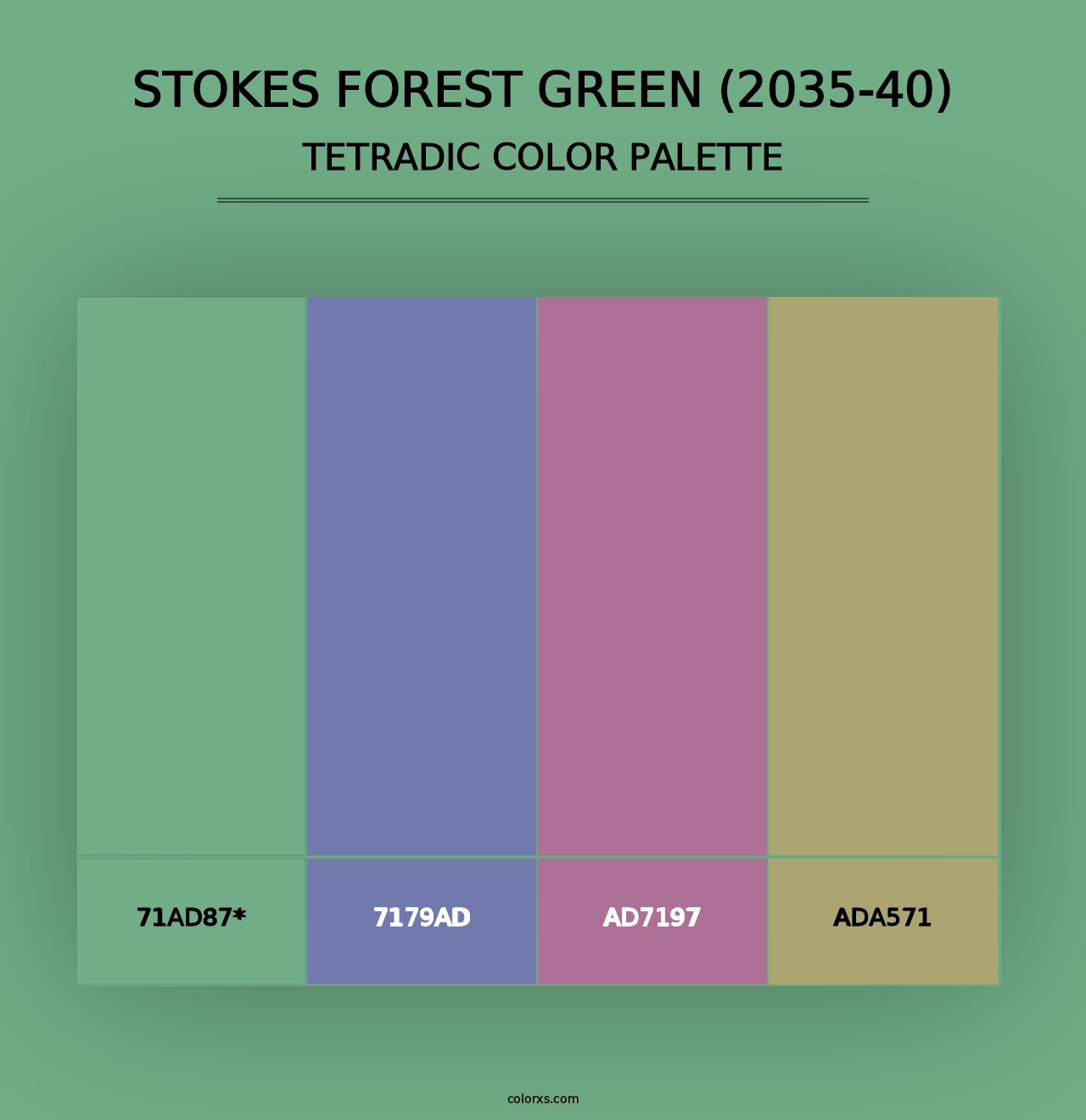 Stokes Forest Green (2035-40) - Tetradic Color Palette