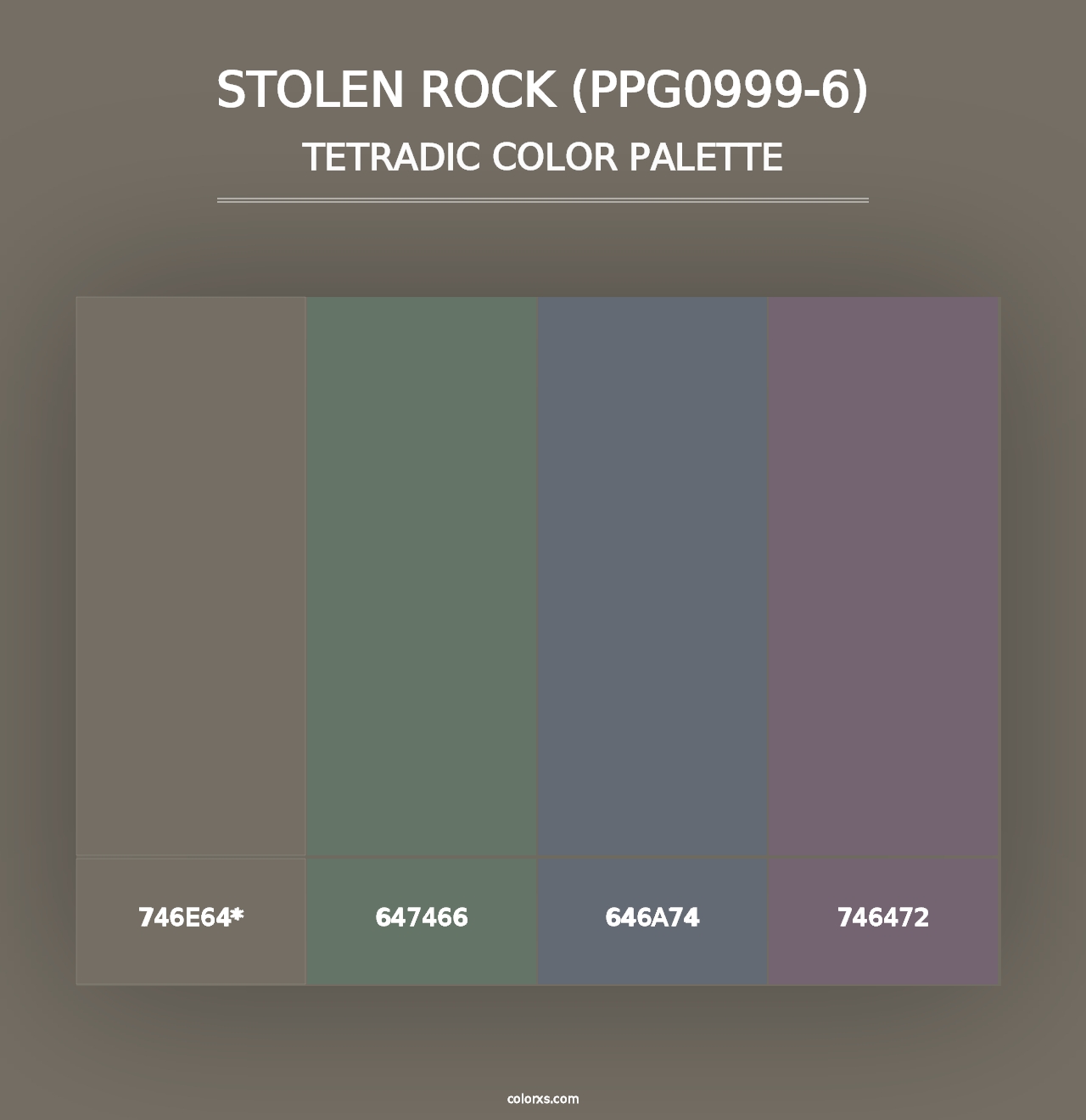 Stolen Rock (PPG0999-6) - Tetradic Color Palette