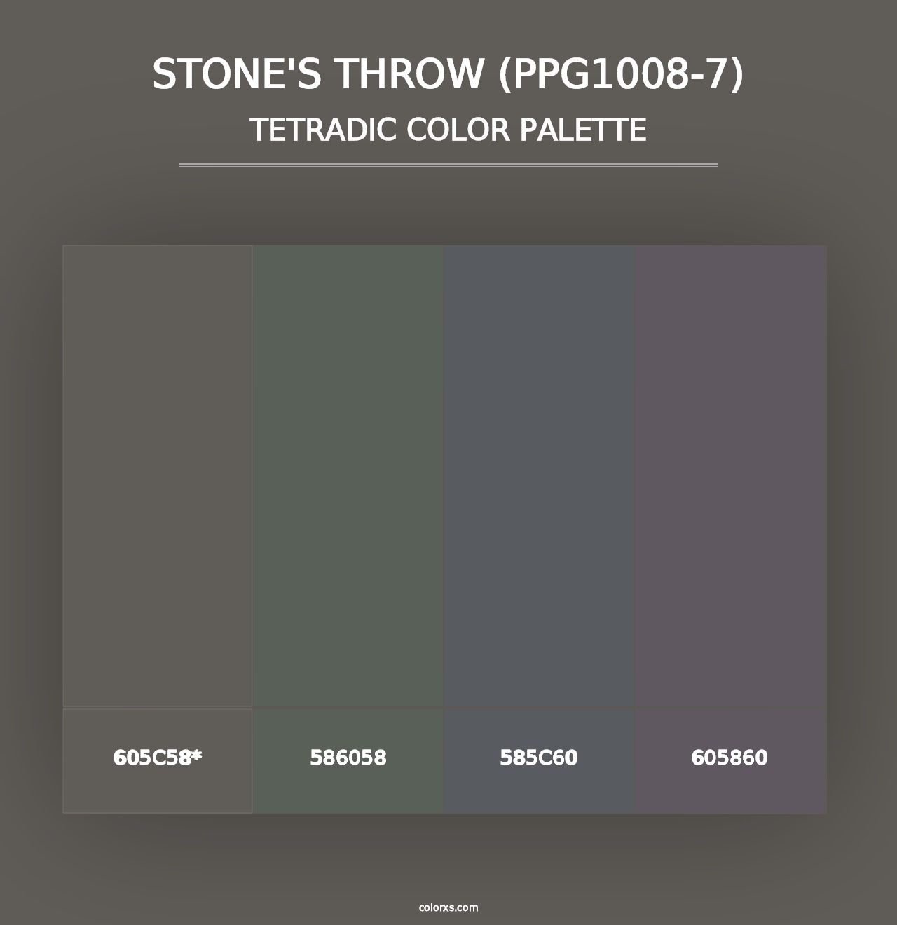 Stone's Throw (PPG1008-7) - Tetradic Color Palette