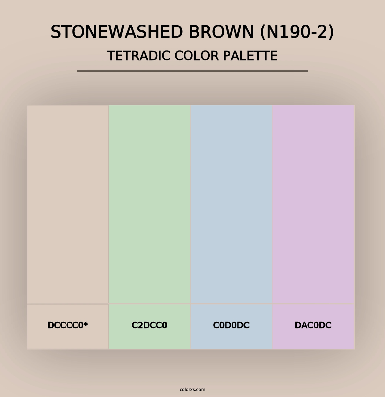 Stonewashed Brown (N190-2) - Tetradic Color Palette