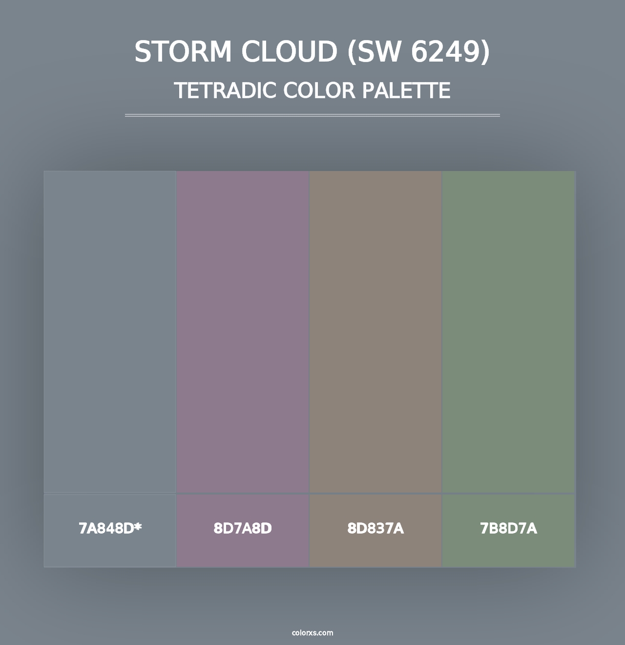 Storm Cloud (SW 6249) - Tetradic Color Palette