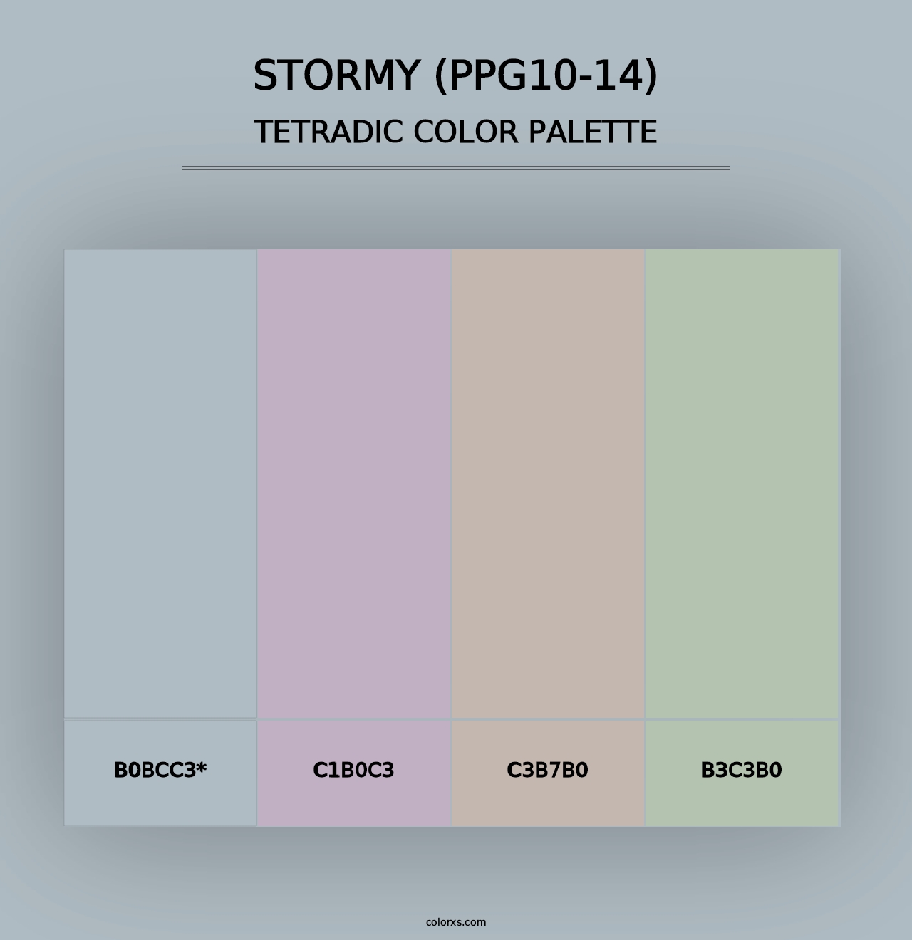 Stormy (PPG10-14) - Tetradic Color Palette