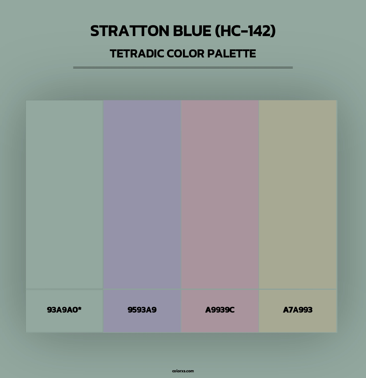 Stratton Blue (HC-142) - Tetradic Color Palette