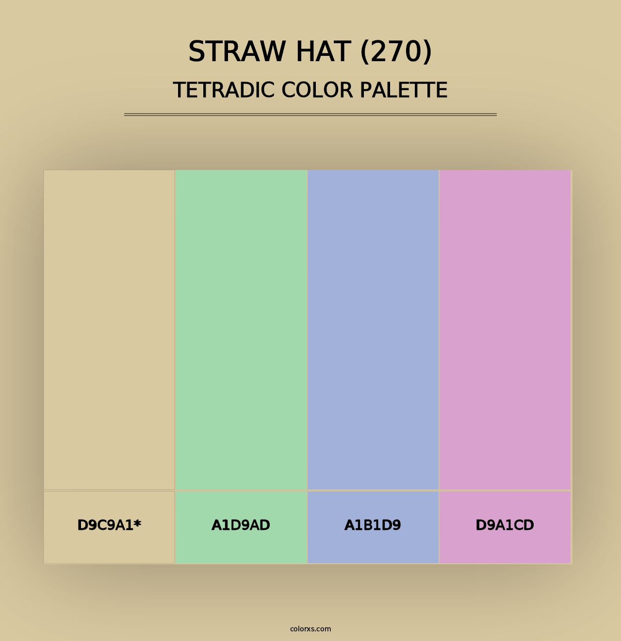 Straw Hat (270) - Tetradic Color Palette