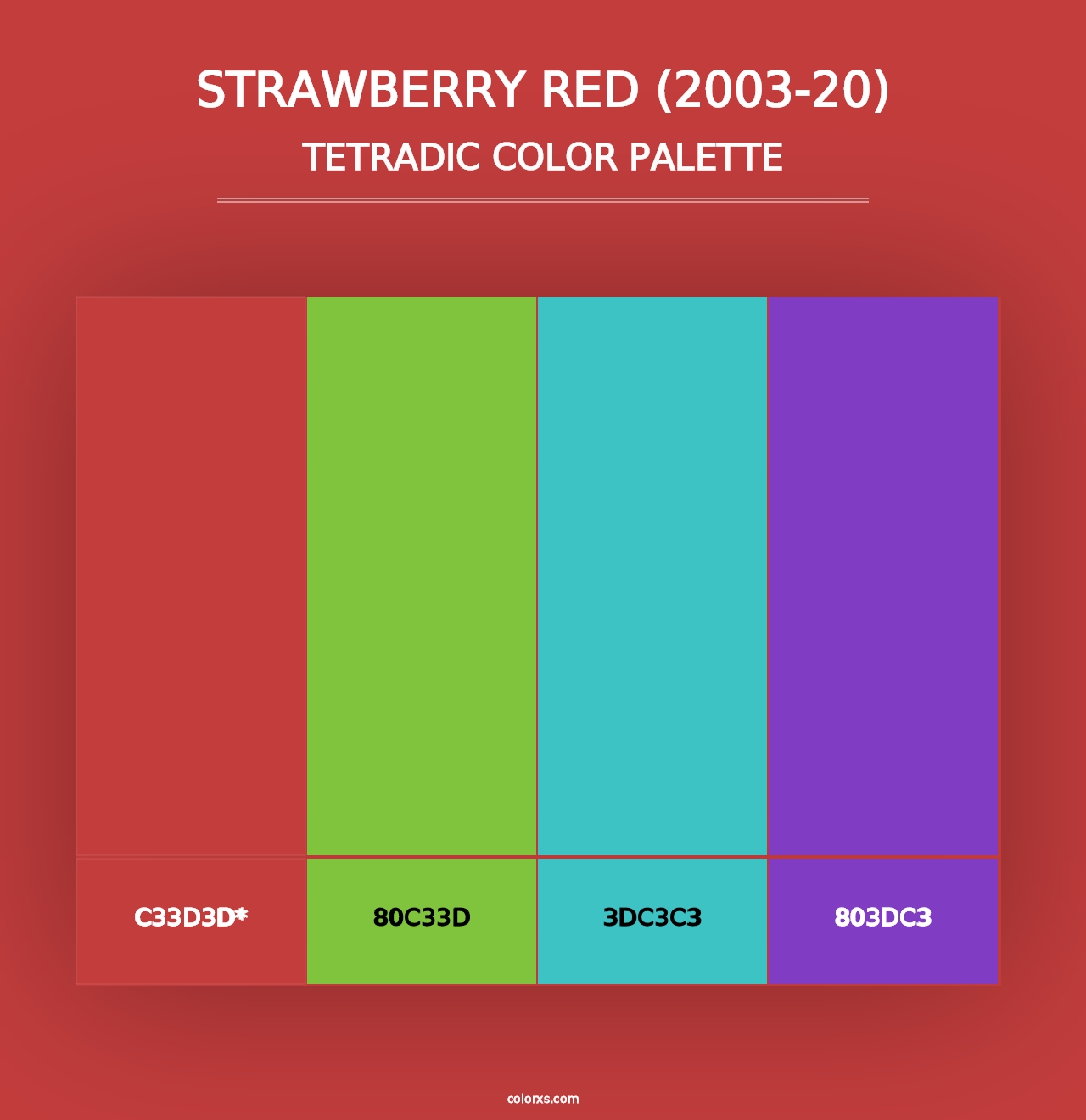 Strawberry Red (2003-20) - Tetradic Color Palette