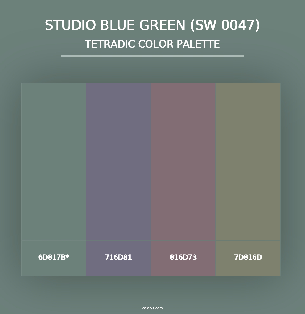 Studio Blue Green (SW 0047) - Tetradic Color Palette