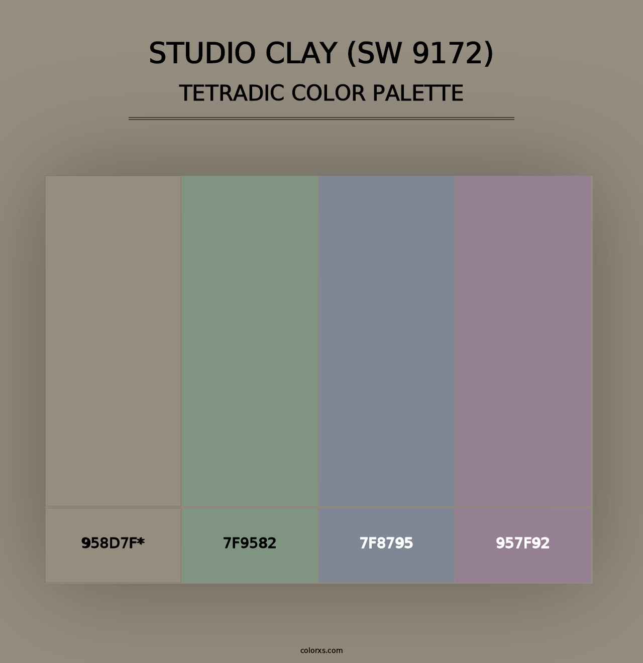 Studio Clay (SW 9172) - Tetradic Color Palette