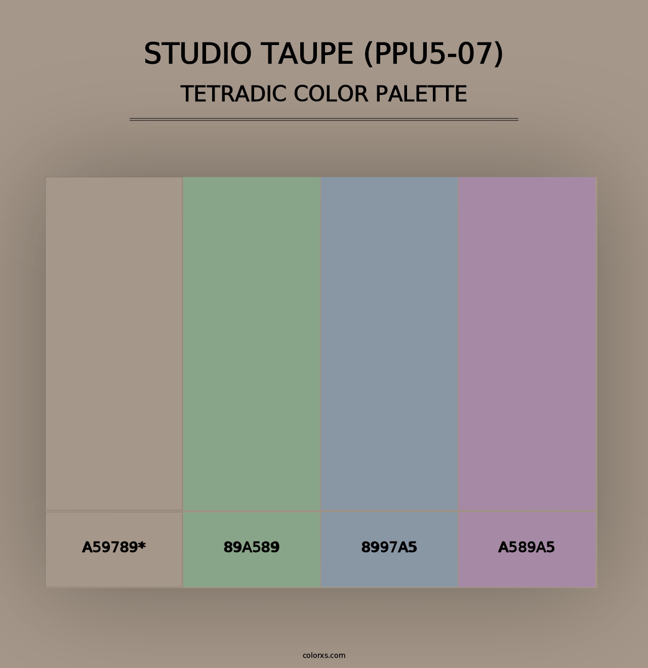 Studio Taupe (PPU5-07) - Tetradic Color Palette