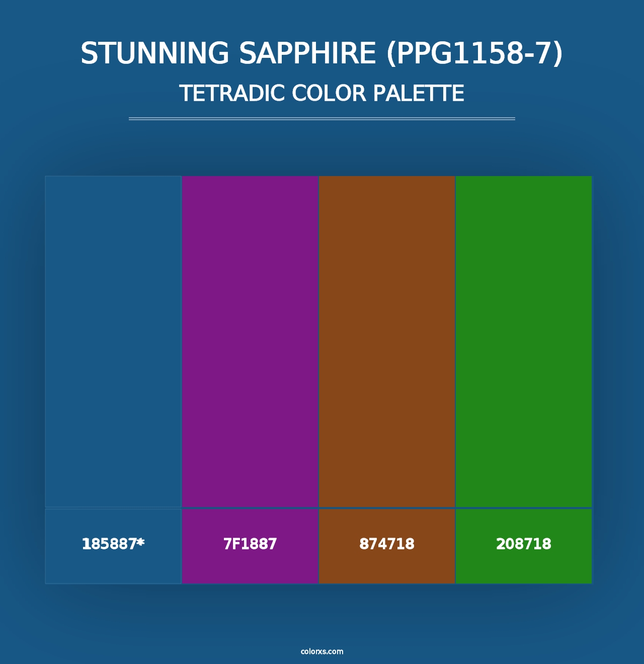 Stunning Sapphire (PPG1158-7) - Tetradic Color Palette