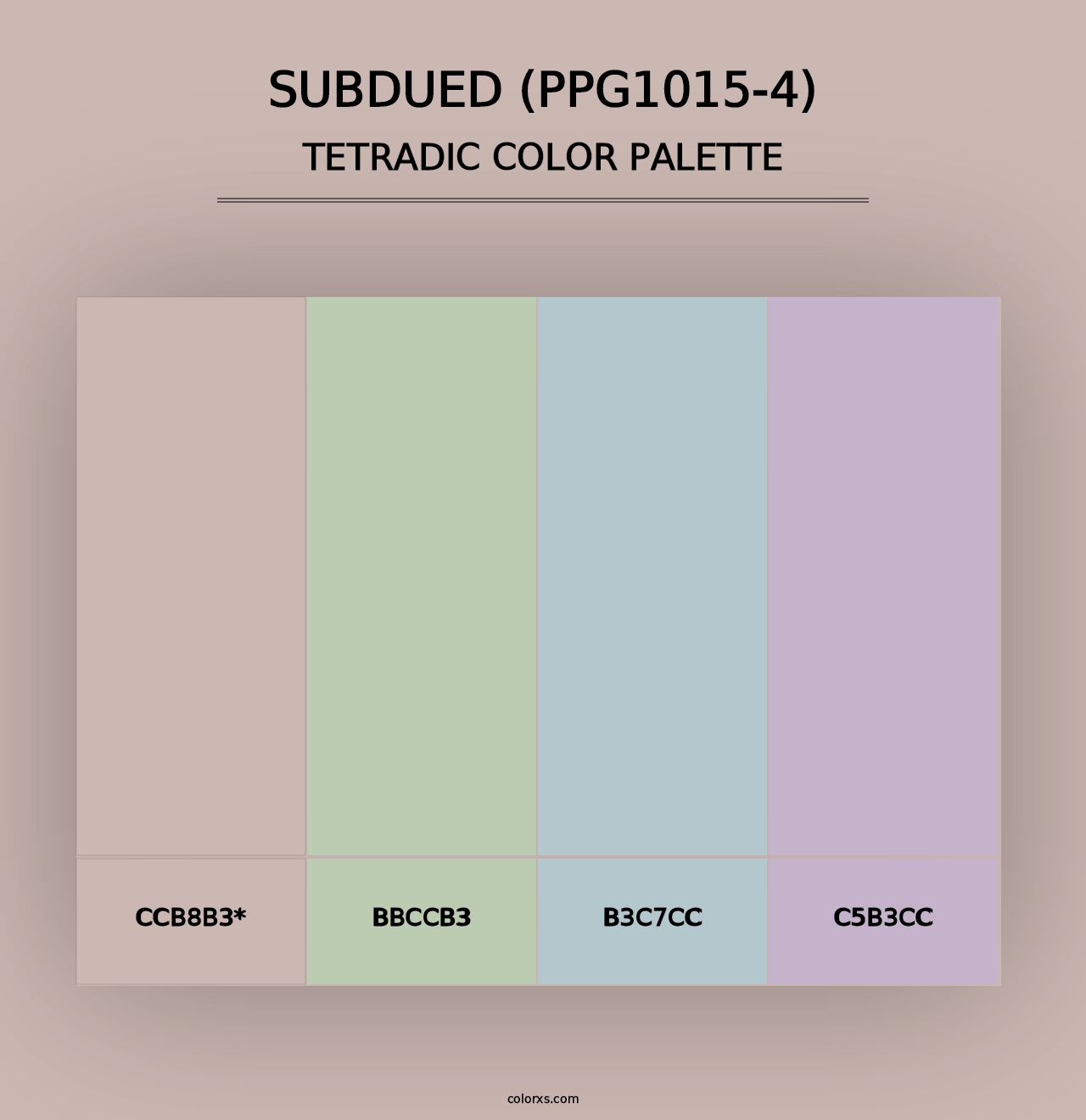 Subdued (PPG1015-4) - Tetradic Color Palette