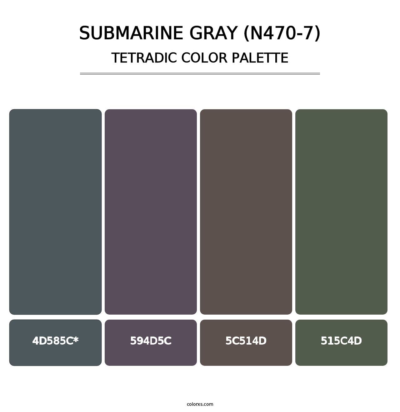 Submarine Gray (N470-7) - Tetradic Color Palette