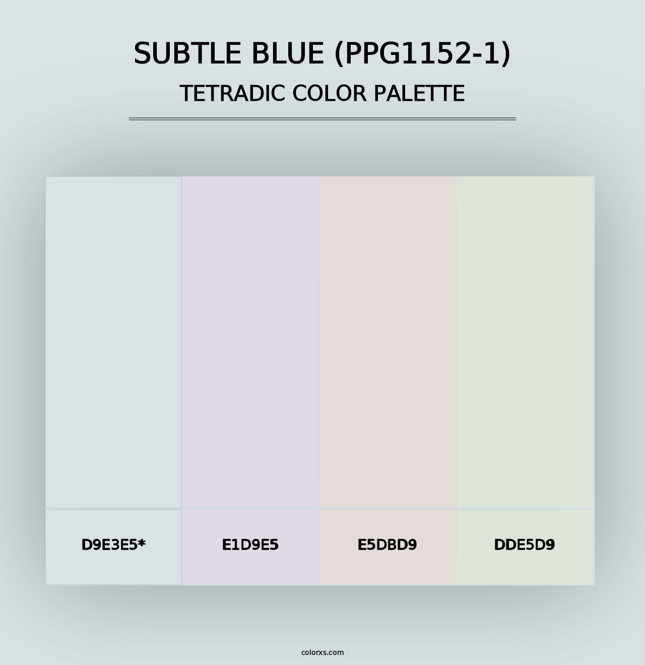 Subtle Blue (PPG1152-1) - Tetradic Color Palette