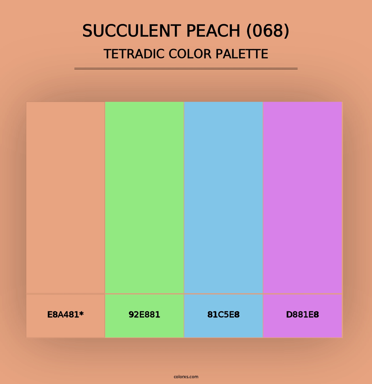 Succulent Peach (068) - Tetradic Color Palette