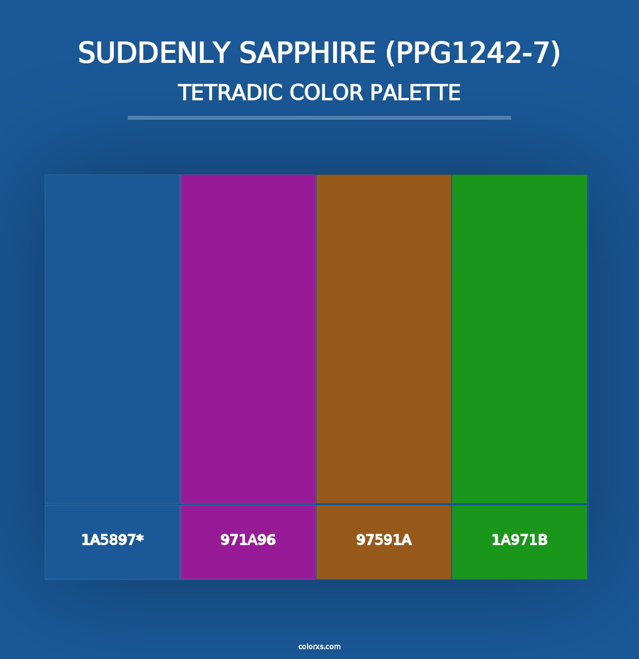 Suddenly Sapphire (PPG1242-7) - Tetradic Color Palette