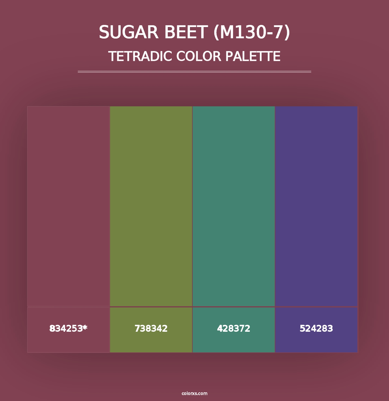 Sugar Beet (M130-7) - Tetradic Color Palette