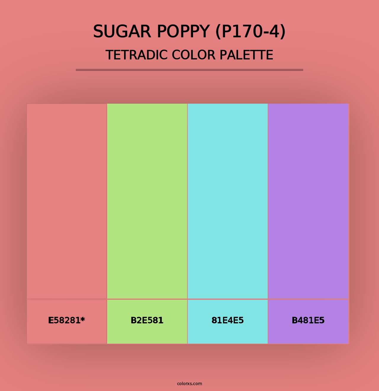 Sugar Poppy (P170-4) - Tetradic Color Palette