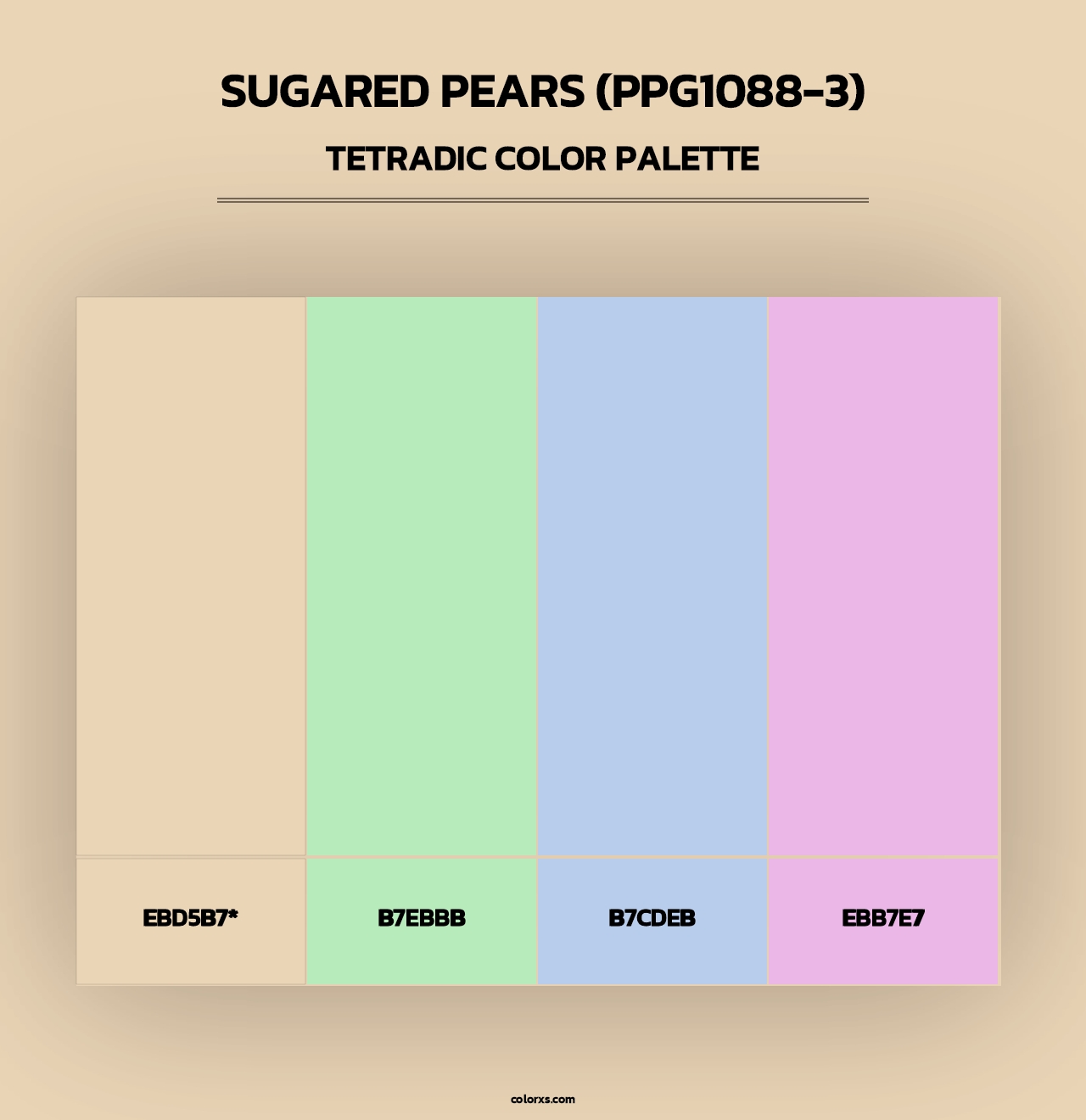 Sugared Pears (PPG1088-3) - Tetradic Color Palette