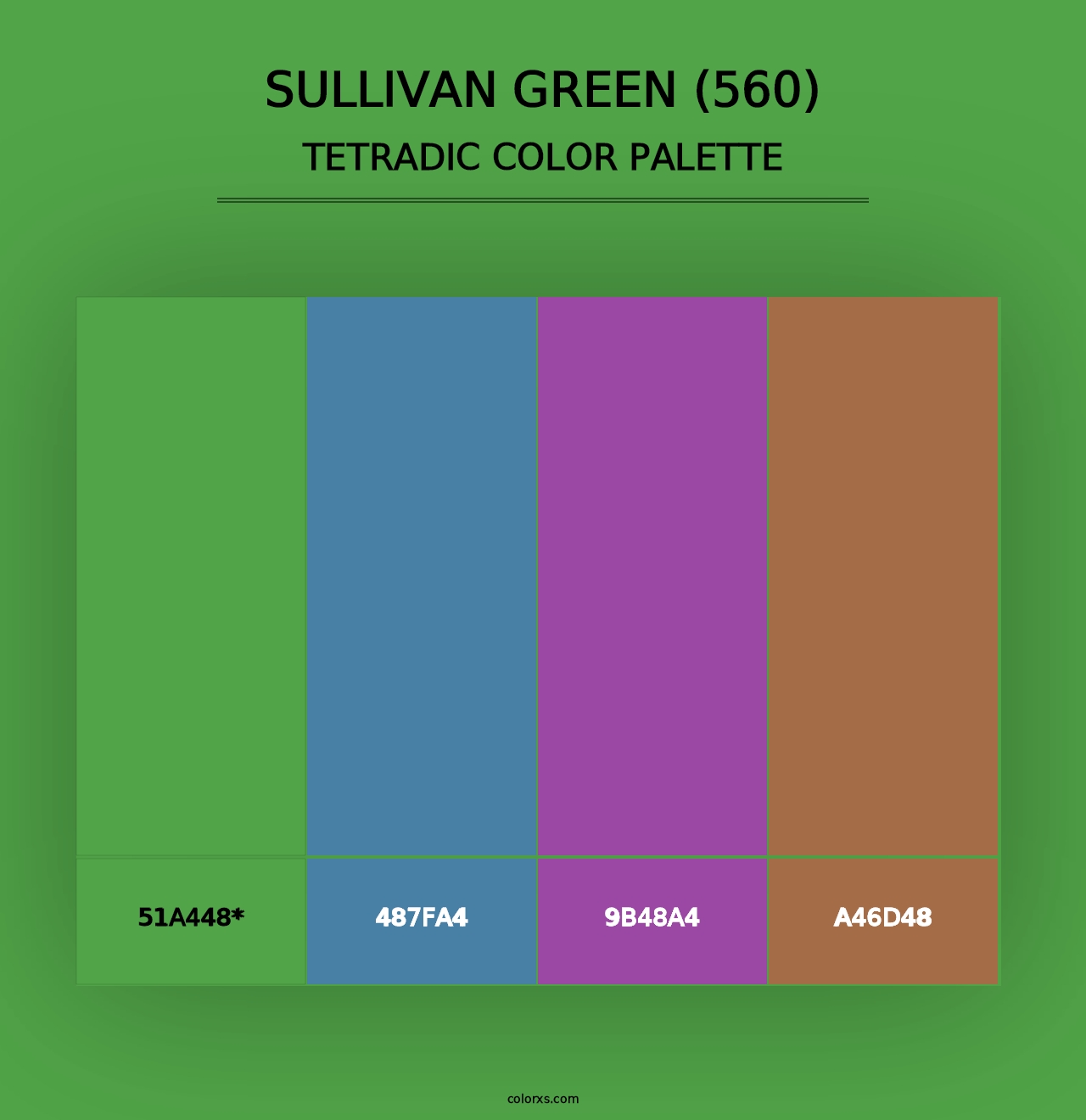 Sullivan Green (560) - Tetradic Color Palette