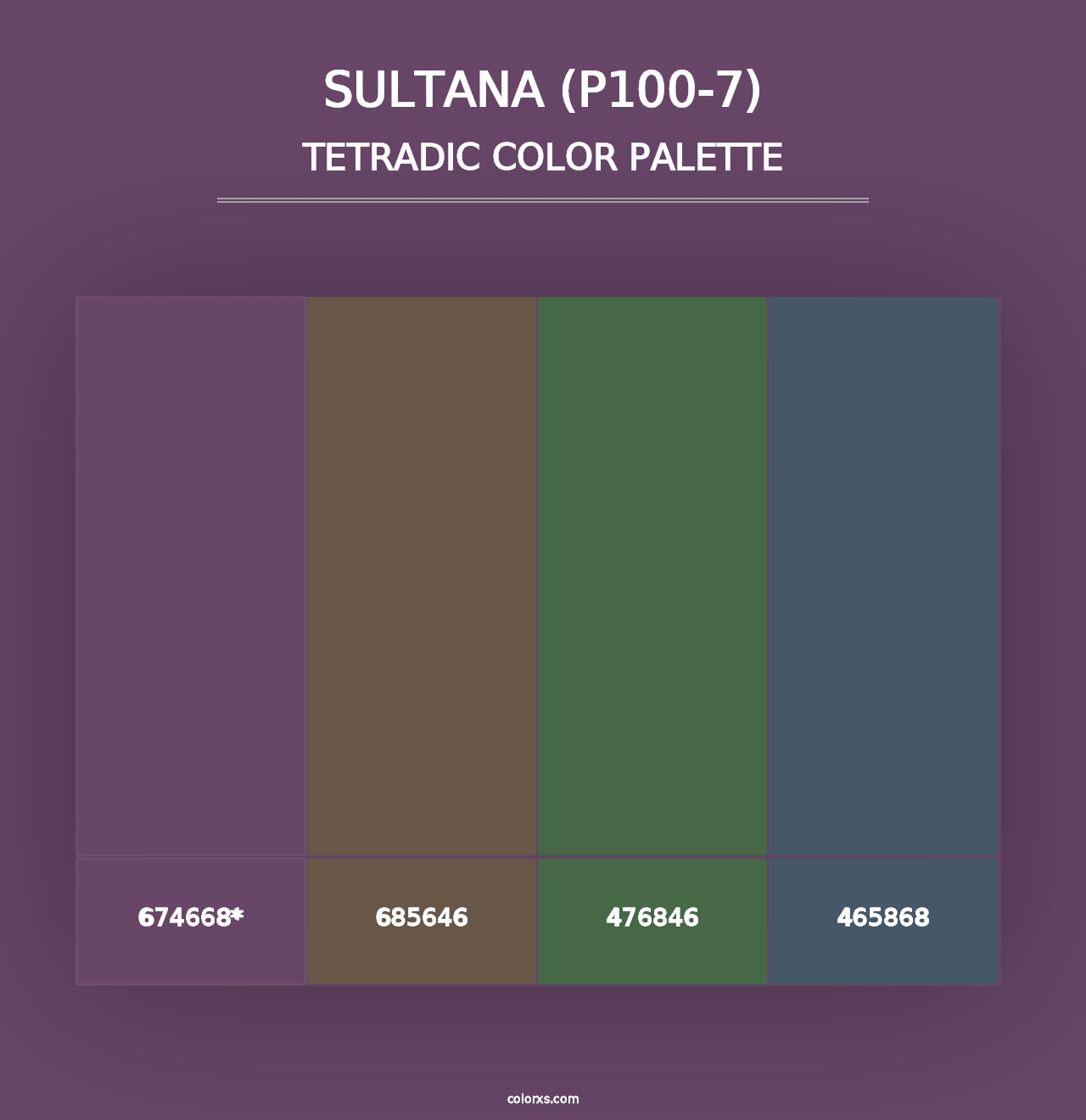 Sultana (P100-7) - Tetradic Color Palette