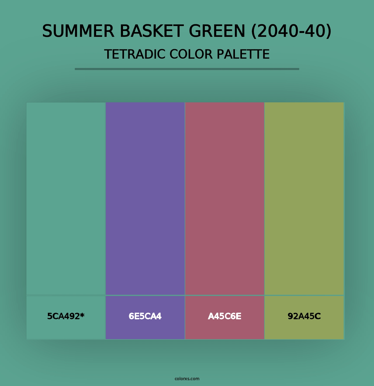 Summer Basket Green (2040-40) - Tetradic Color Palette