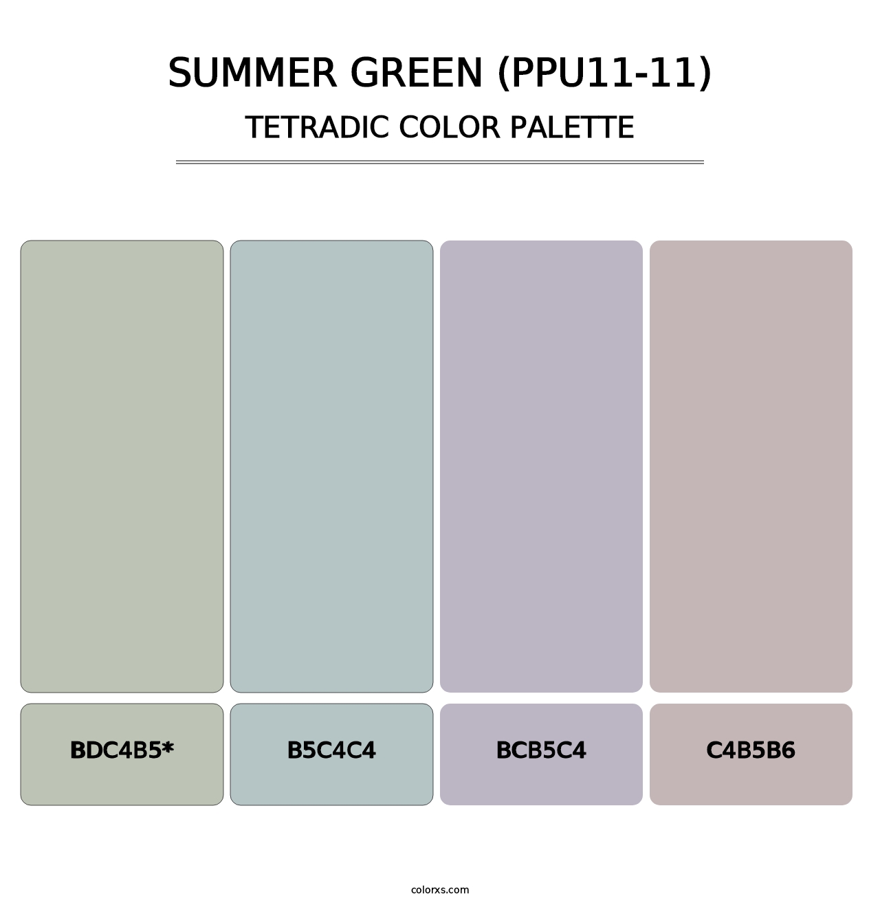 Summer Green (PPU11-11) - Tetradic Color Palette