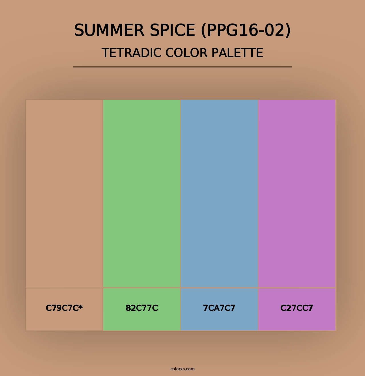 Summer Spice (PPG16-02) - Tetradic Color Palette