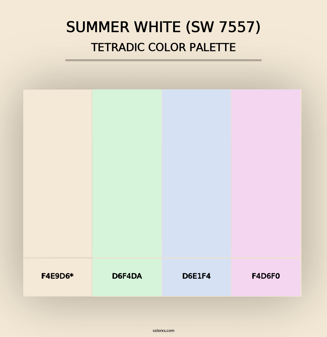 Summer White (SW 7557) - Tetradic Color Palette