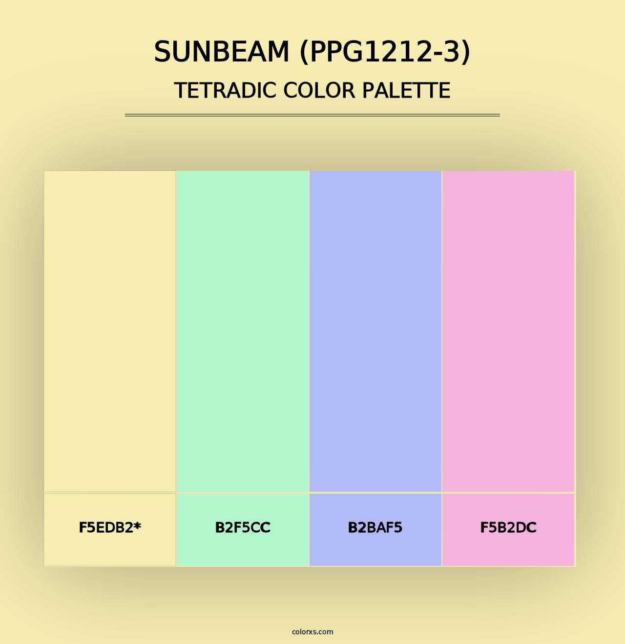 Sunbeam (PPG1212-3) - Tetradic Color Palette