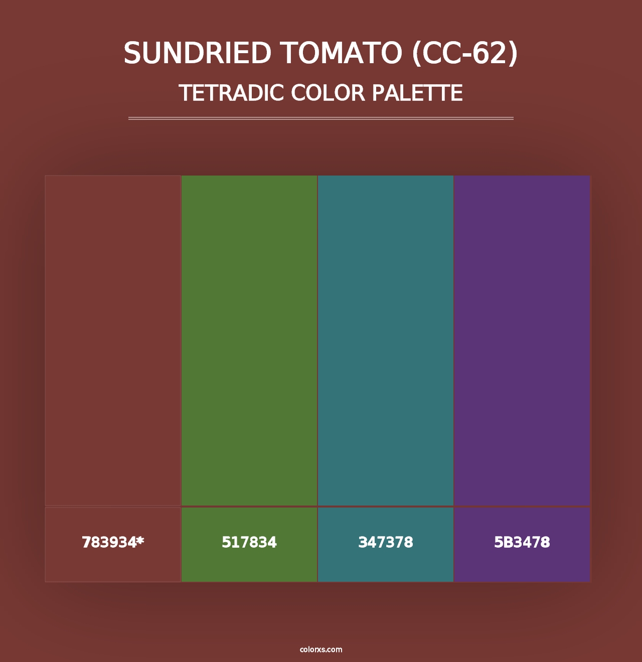 Sundried Tomato (CC-62) - Tetradic Color Palette