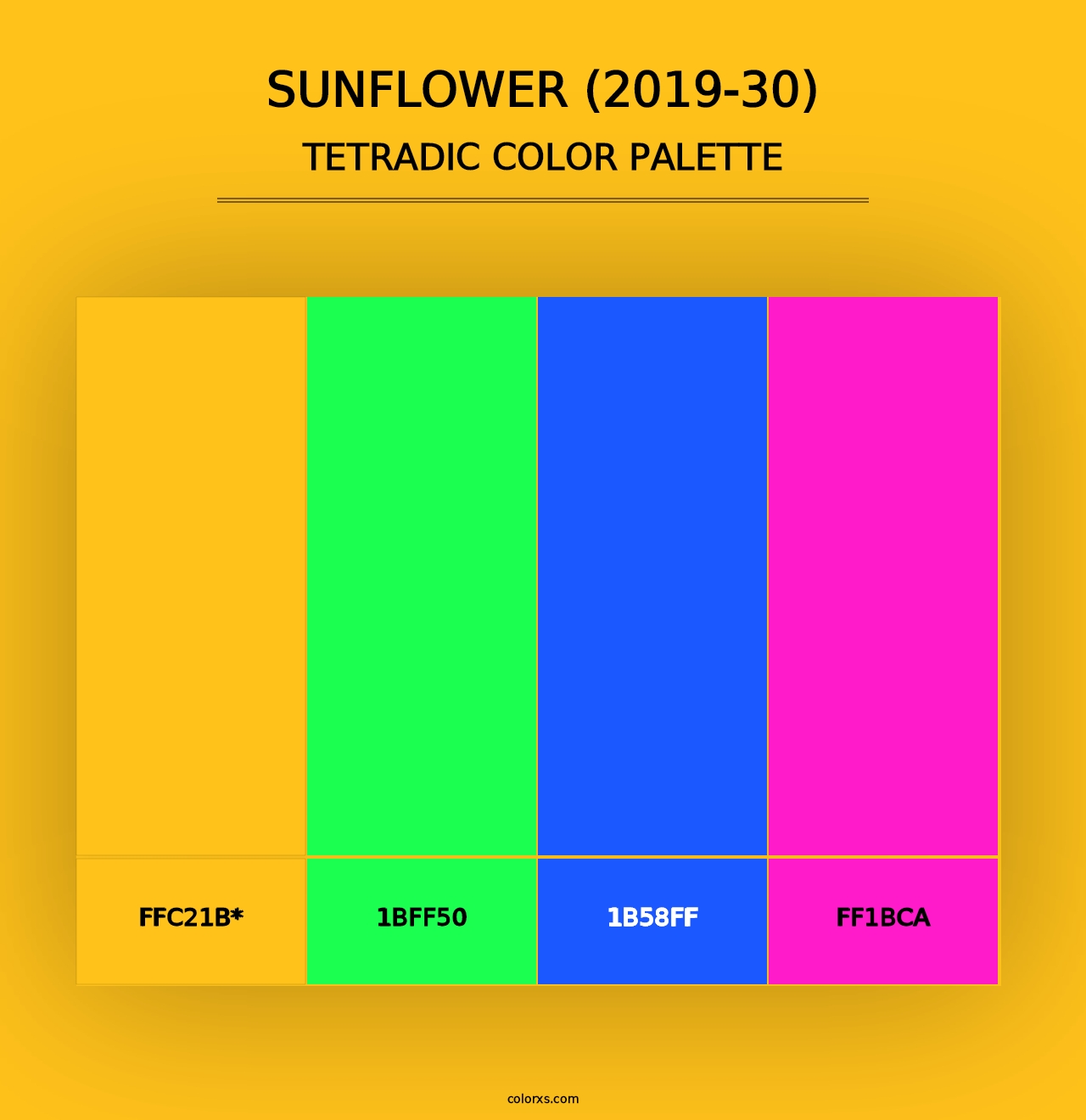 Sunflower (2019-30) - Tetradic Color Palette