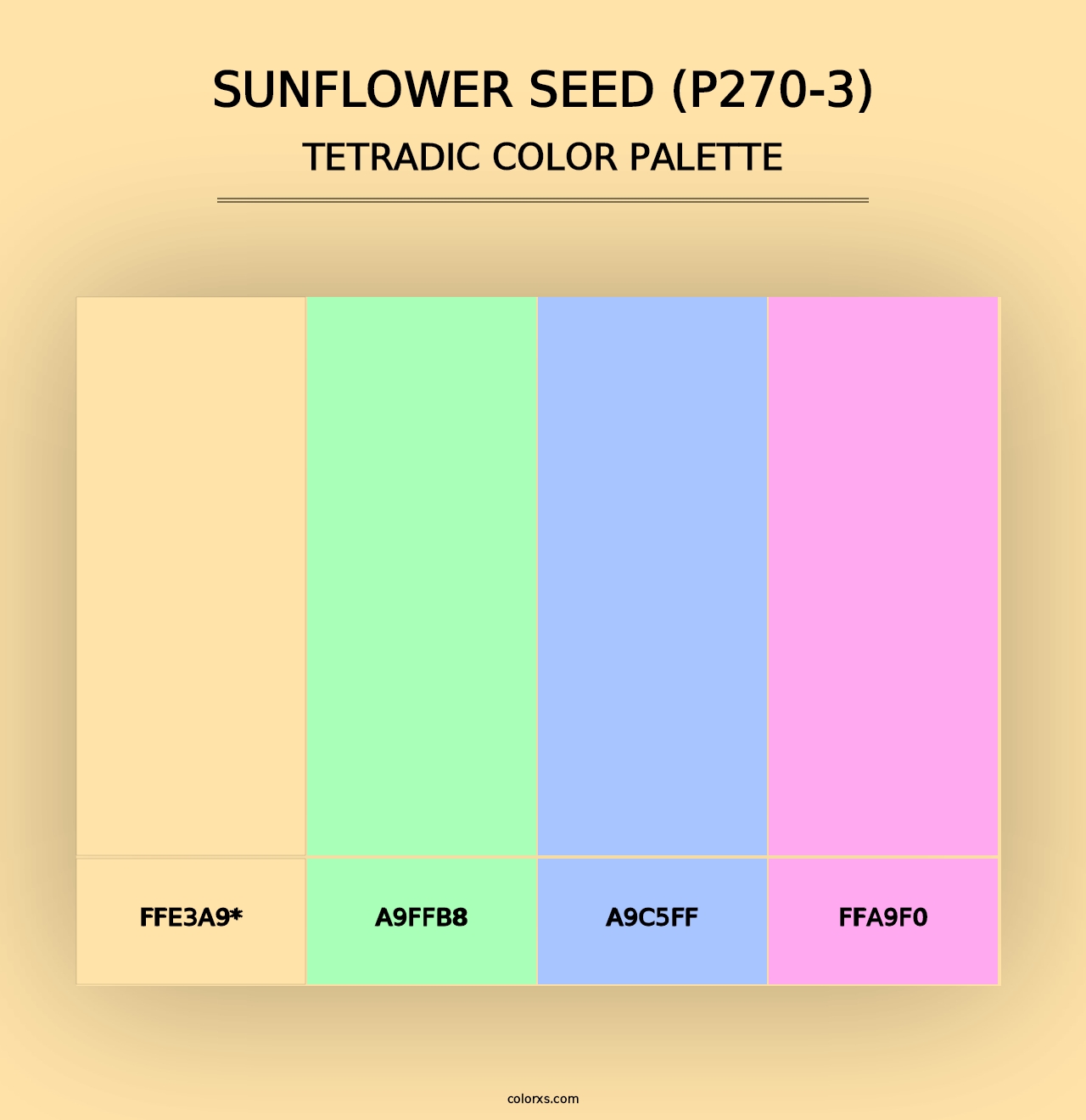 Sunflower Seed (P270-3) - Tetradic Color Palette