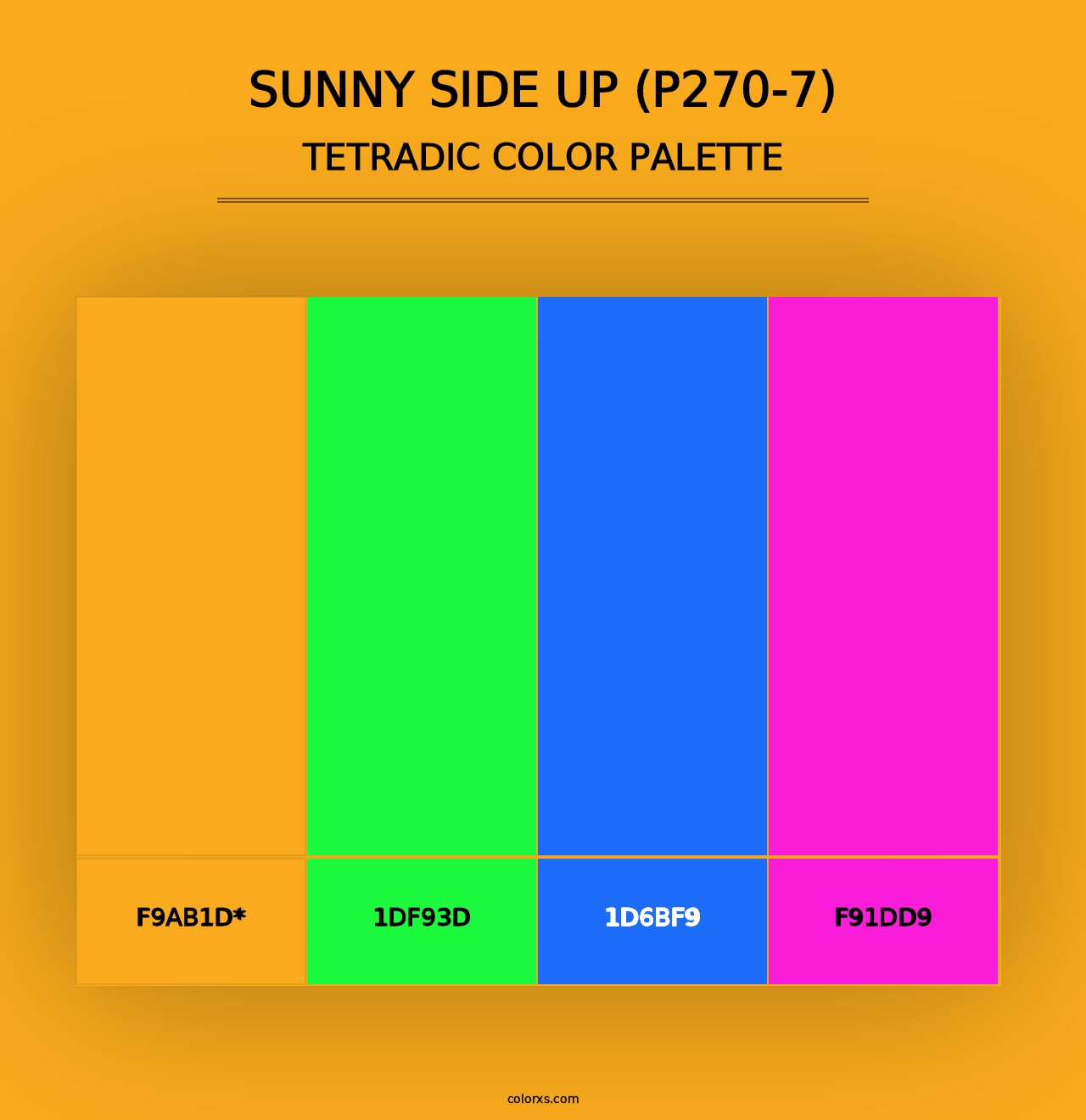 Sunny Side Up (P270-7) - Tetradic Color Palette