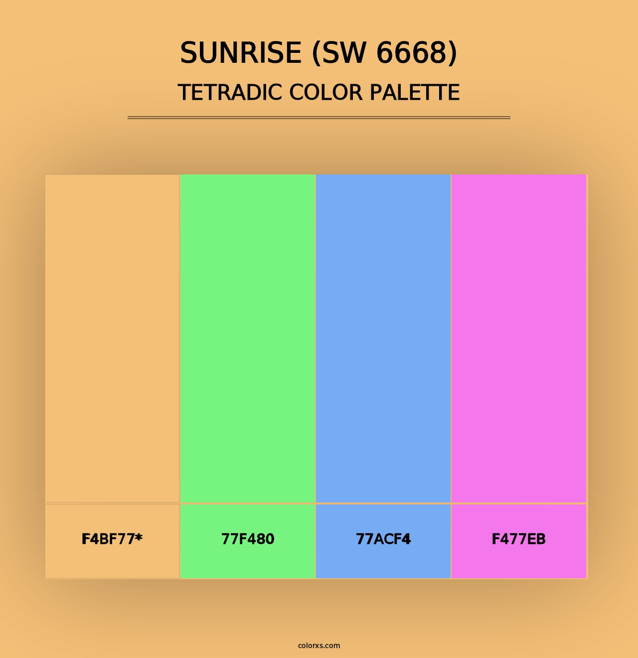 Sunrise (SW 6668) - Tetradic Color Palette