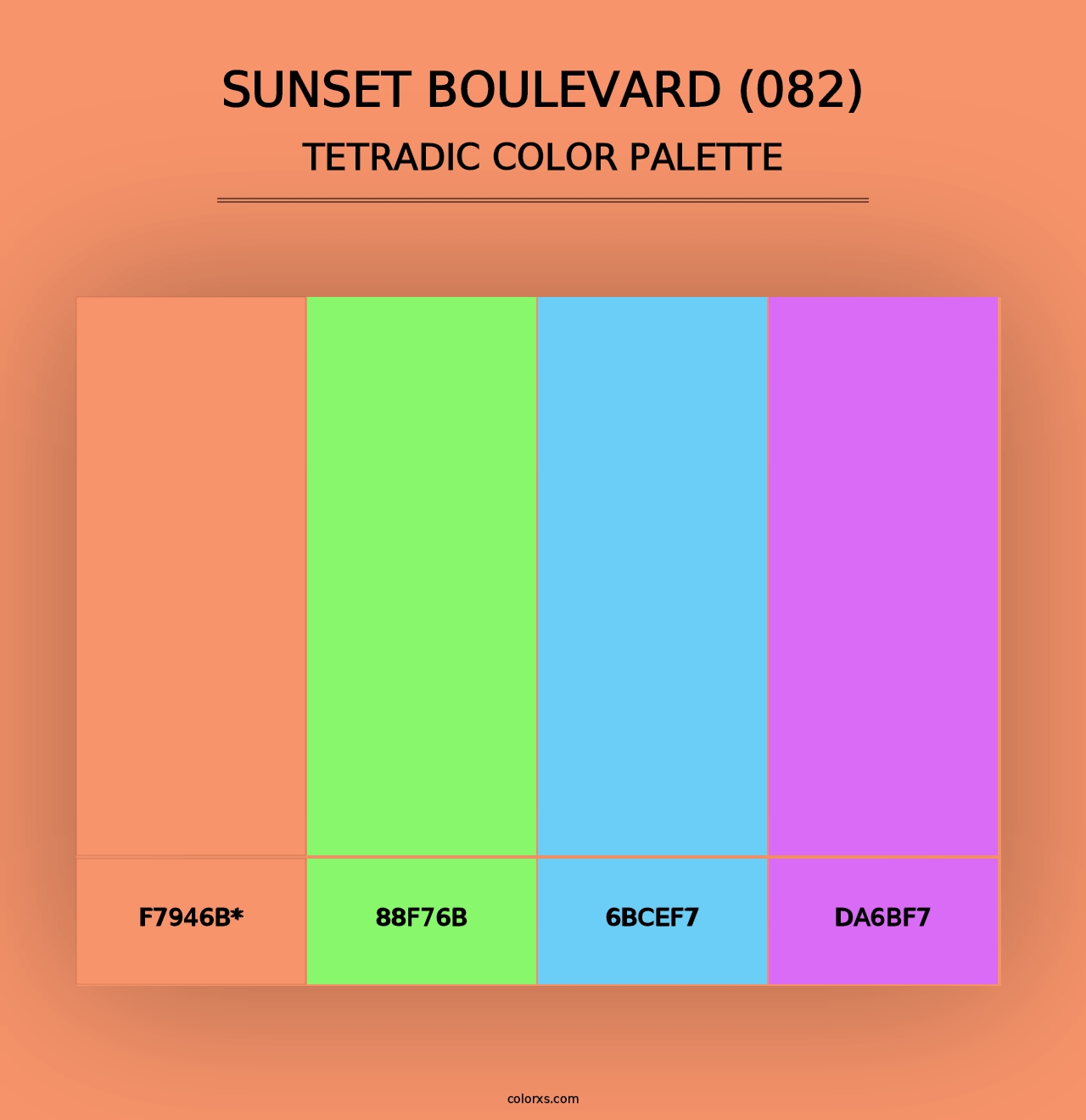 Sunset Boulevard (082) - Tetradic Color Palette