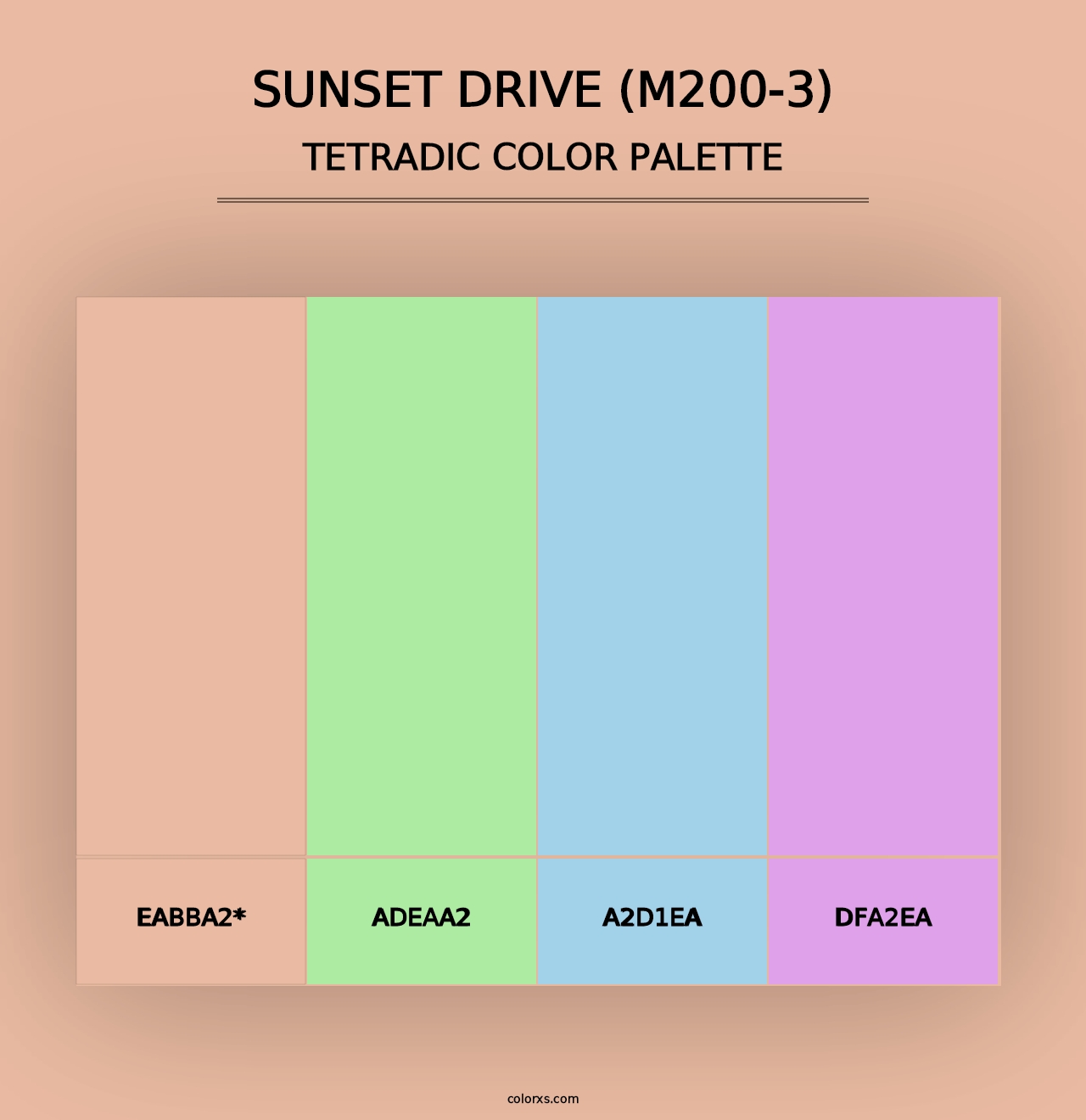 Sunset Drive (M200-3) - Tetradic Color Palette