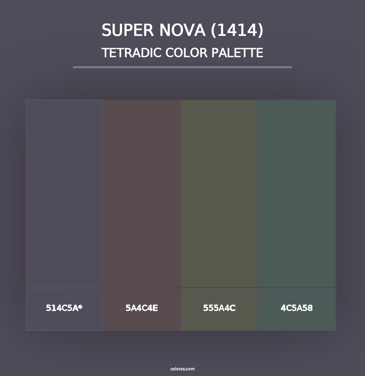 Super Nova (1414) - Tetradic Color Palette