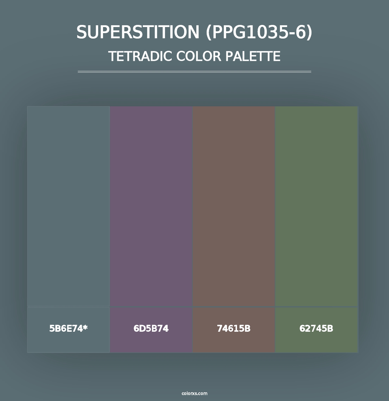 Superstition (PPG1035-6) - Tetradic Color Palette