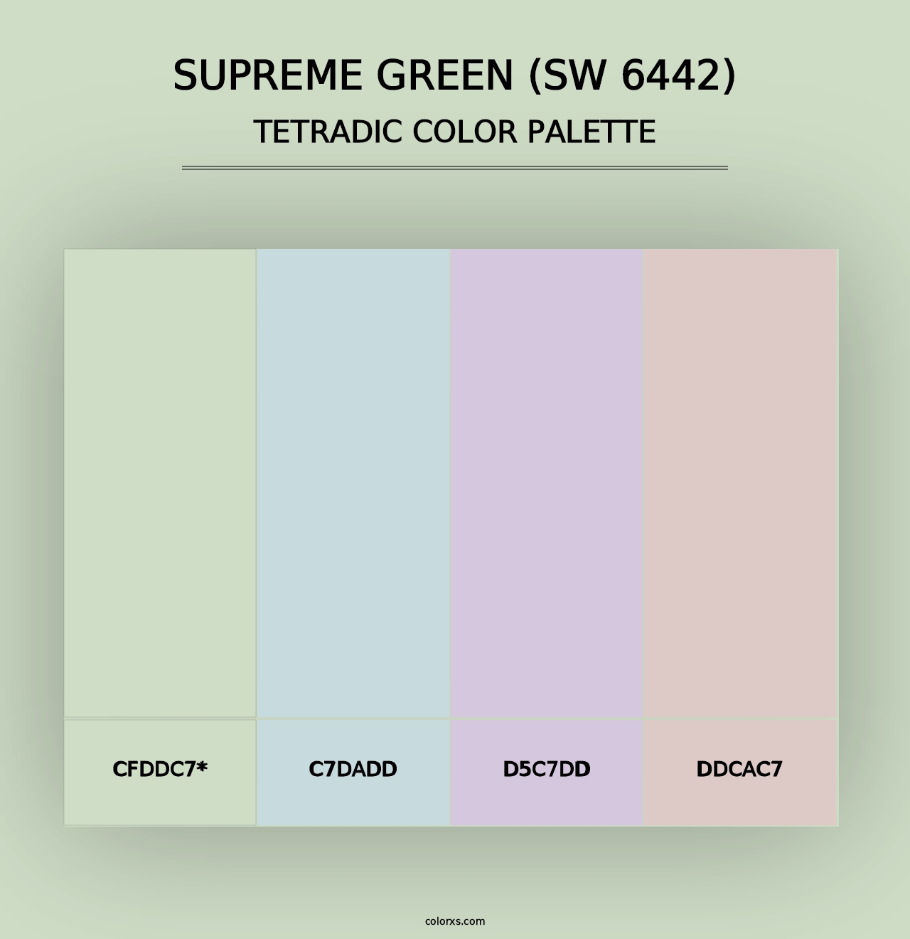 Supreme Green (SW 6442) - Tetradic Color Palette