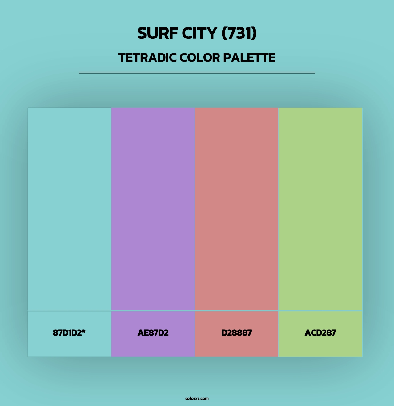 Surf City (731) - Tetradic Color Palette